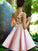 A-Line/Princess Sleeveless One-Shoulder Satin Applique Homecoming Dresses Short/Mini Matilda Dresses
